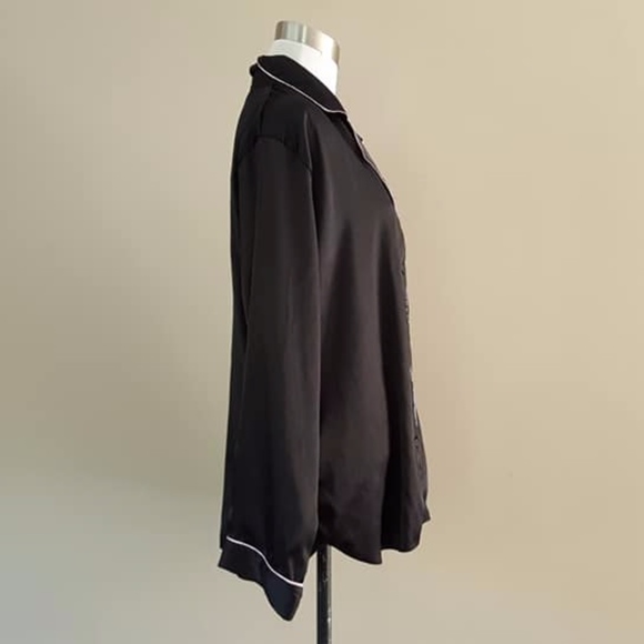 Gilligan & O'Malley Black Satin Sleep Shirt Large - Picture 5 of 8